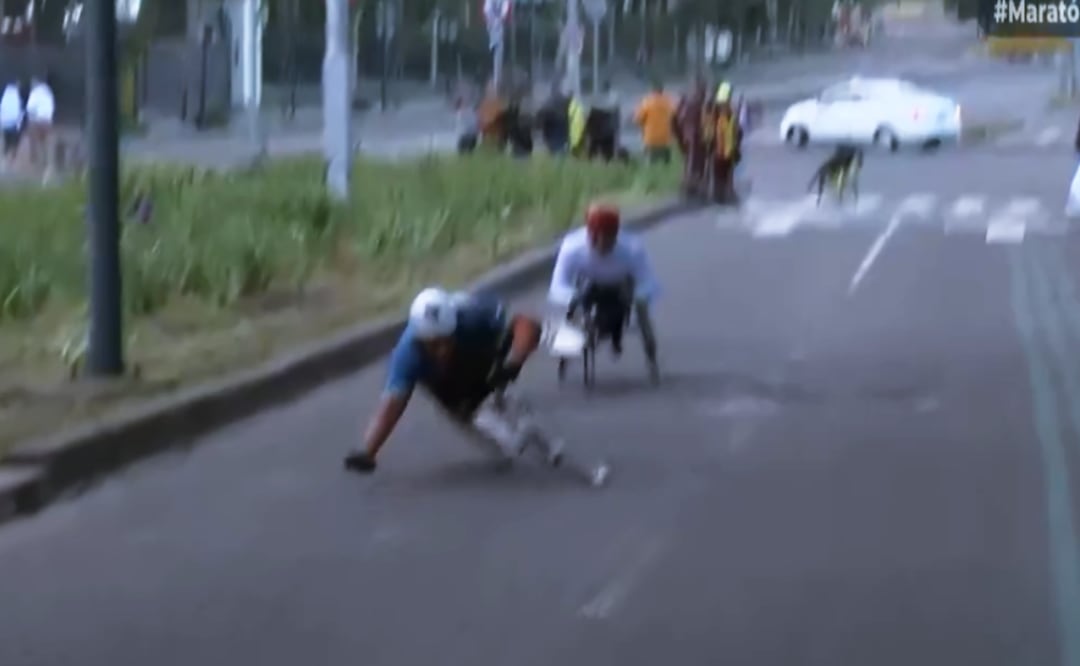 Maratón CDMX; atleta en silla de ruedas denuncia baches y discriminación. Foto: Captura de pantalla