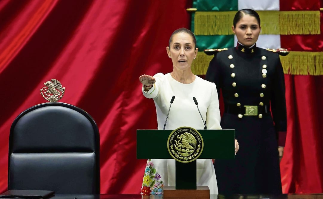 Claudia Sheinbaum rindió ayer protesta como presidenta durante sesión solemne en el Congreso de la Unión. Foto: Diego Simón Sánchez / EL UNIVERSAL
