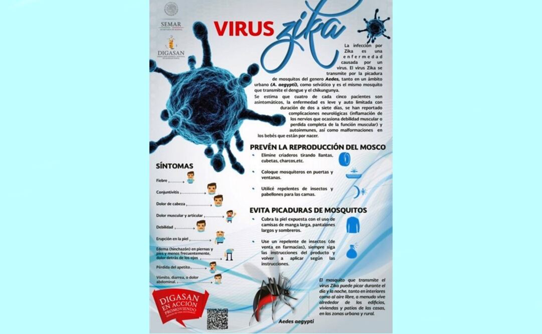 La dependencia difundió una infografía en la que detalla los síntomas de este virus. (Foto: Tomada de @SEMAR_mx)