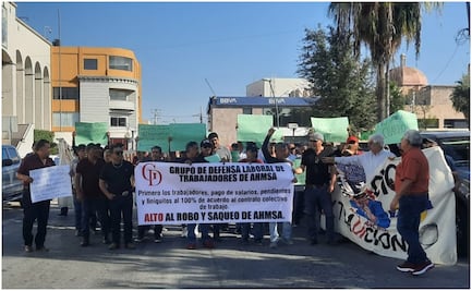Trabajadores de AHMSA en Coahuila se manifiestan; exigen sus finiquitos después de la declaratoria de quiebra de la empresa