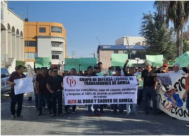 Trabajadores de AHMSA en Coahuila se manifiestan; exigen sus finiquitos después de la declaratoria de quiebra de la empresa