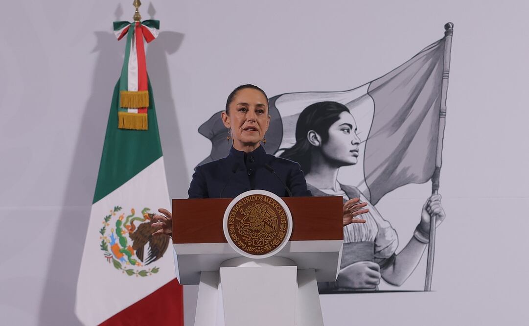 Conferencia de prensa de la presidenta Claudia Sheinbaum en el Palacio Nacional. Foto: Gabriel Pano / EL UNIVERSAL