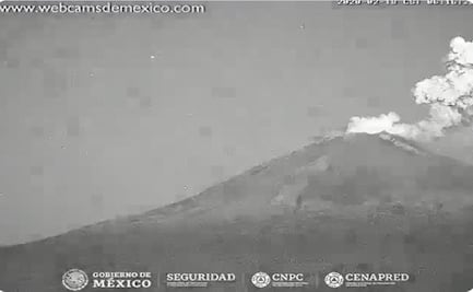 Volcán Popocatépetl registra explosiones con columna de ceniza