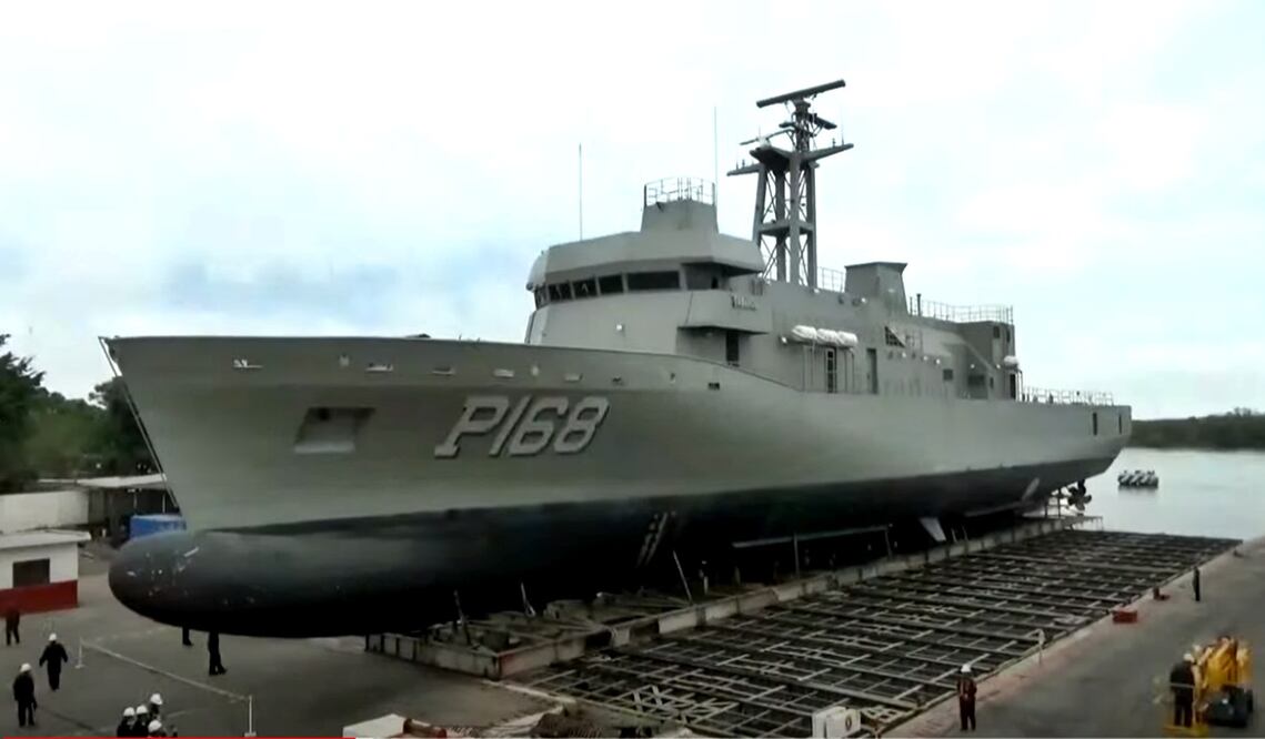 Construcción de patrulla de vigilancia oceánica por la Marina. Foto: captura de pantalla