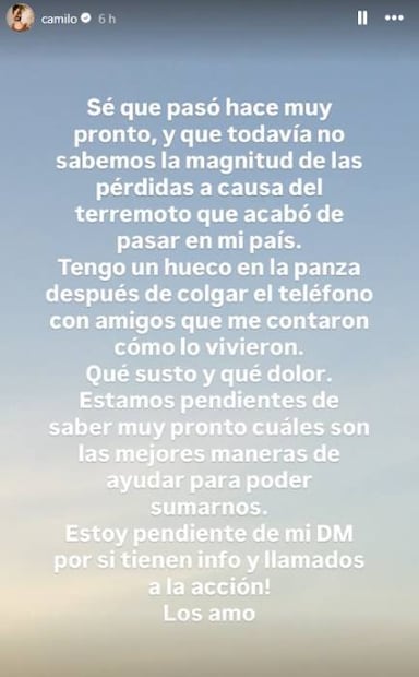 El intérprete de "Favorito" aseguró que ya tuvo contacto con sus seres queridos. Foto: Instagram.
