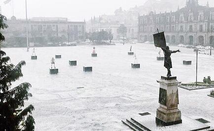 Calles de Toluca se pintan de blanco por granizo, lo más viral