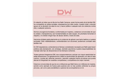 Agencia de talentos responde tras denuncia de abuso sexual de Nath Campos