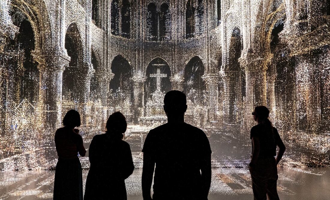 Notre Dame reabrió sus puertas de antes de su esperada reapertura en diciembre próximo. Foto: EFE/Notre Dame 3D data de Andrew Tallon, Yann Arthus Bertrand y TSVP / Ars Electronica / Magdalena