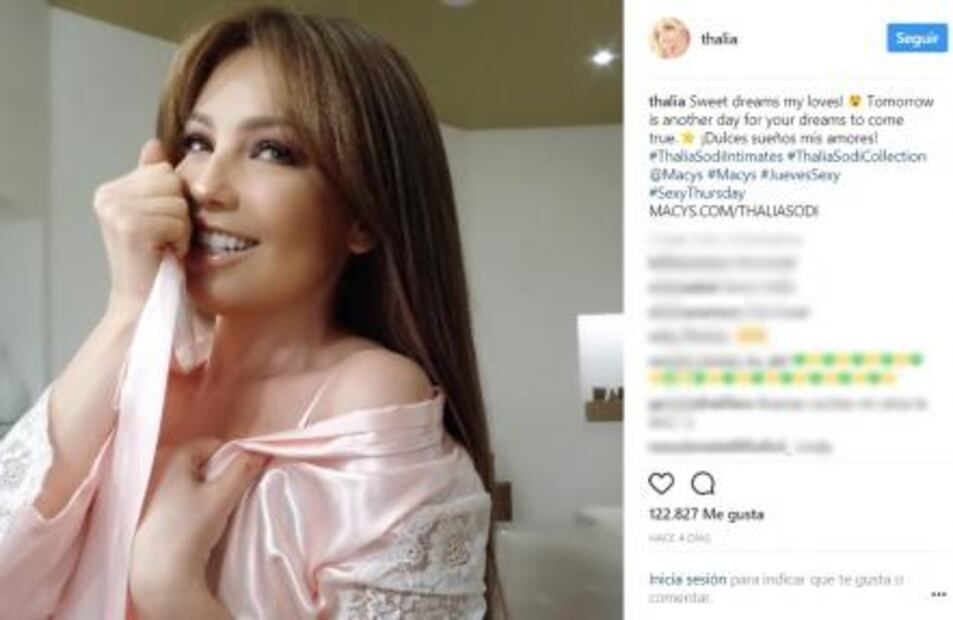 Thalía comparte foto en toalla desde el spa 