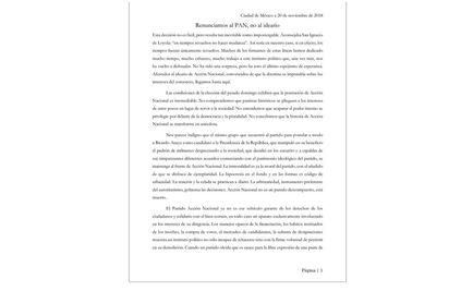 Renuncian al PAN 33 militantes