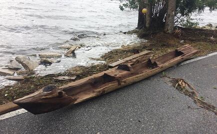 Canoa hallada tras paso de huracán puede ser del siglo XVII