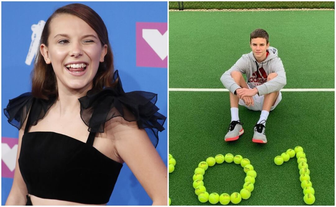 Millie Bobby Brown y Romeo Beckham. Fotos. Archivo e Instagram Romeo Beckham
