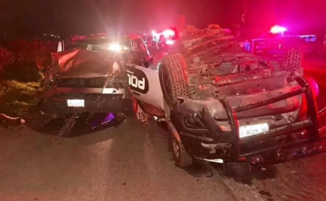 Muere policía de Progreso de Obregón, Hidalgo en accidente; otro agente resultó lesionado.
Foto: Especial.