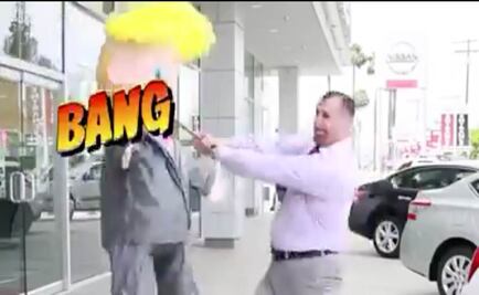 Auto dealer beats Donald Trump piñata on TV spot