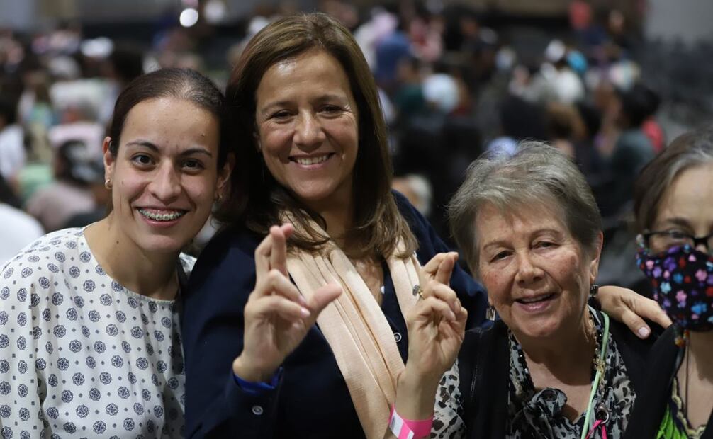 Ciudad de México 30 de agosto 2023. Margarita Zavala asiste al encuentro con simpatizantes de Xóchitl Gálvez en expo Santa Fe. Fotos: Berenice Fregoso/EL UNIVERSAL
