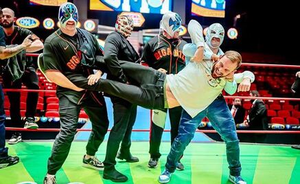 ¡Invitados de lujo! Los Gigantes de San Francisco convivieron con personajes de la lucha libre mexicana