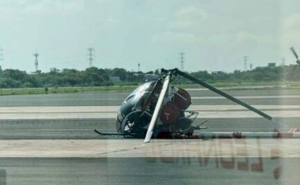 Helicóptero sufre accidente en Aeropuerto Internacional de Ciudad del Carmen, Campeche; se desconoce si hay lesionados