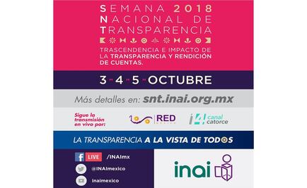 Inaugurarán Semana Nacional de Transparencia 2018