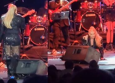 Rocío Banquells sufre aparatosa caída en pleno escenario