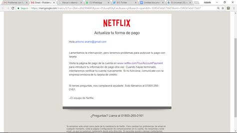 Circula correo falso de Netflix que puede estafarte