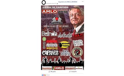 Falso, cartel tipo Vive Latino para cierre de AMLO: Verificado 2018