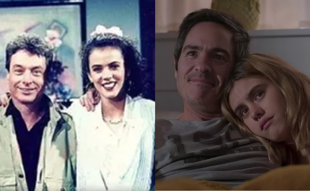 César Costa y Edith Márquez en "Papá soltero" en 1987 y  Mauricio Ochmann y Ana Tena en la versión de Vix. Foto: Instagram oficial de Vix y César Costa.