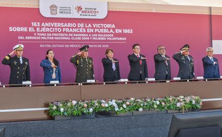 Delfina Gómez asiste a ceremonia por aniversario de la Batalla de Puebla en Edomex; reconoce a fuerzas armadas