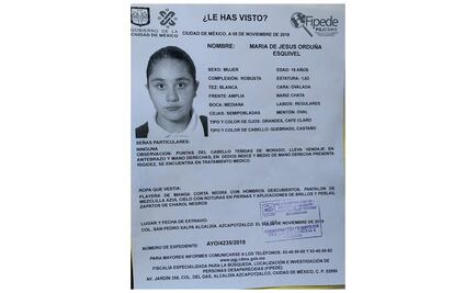 Buscan a María de Jesús Orduña Esquivel, desaparecida en Azcapotzalco