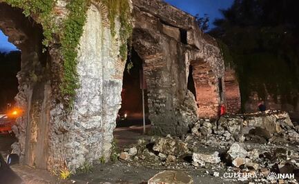 Tráiler choca contra histórico acueducto en Morelos; INAH evalúa daños