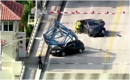 VIDEO: Cae parte de una grúa en puente de Florida y deja un muerto y dos heridos