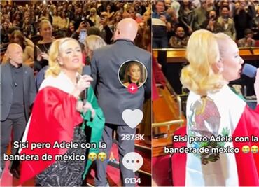 Adele abraza bandera de México en concierto en EU, ¿señal de que vendrá a nuestro país?