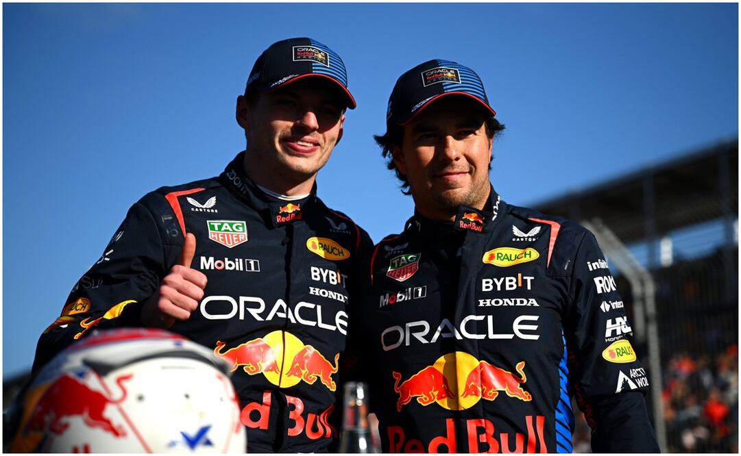 Max Verstappen y Checo Pérez tras la clasificación del GP de Australia / FOTO: @redbullracing