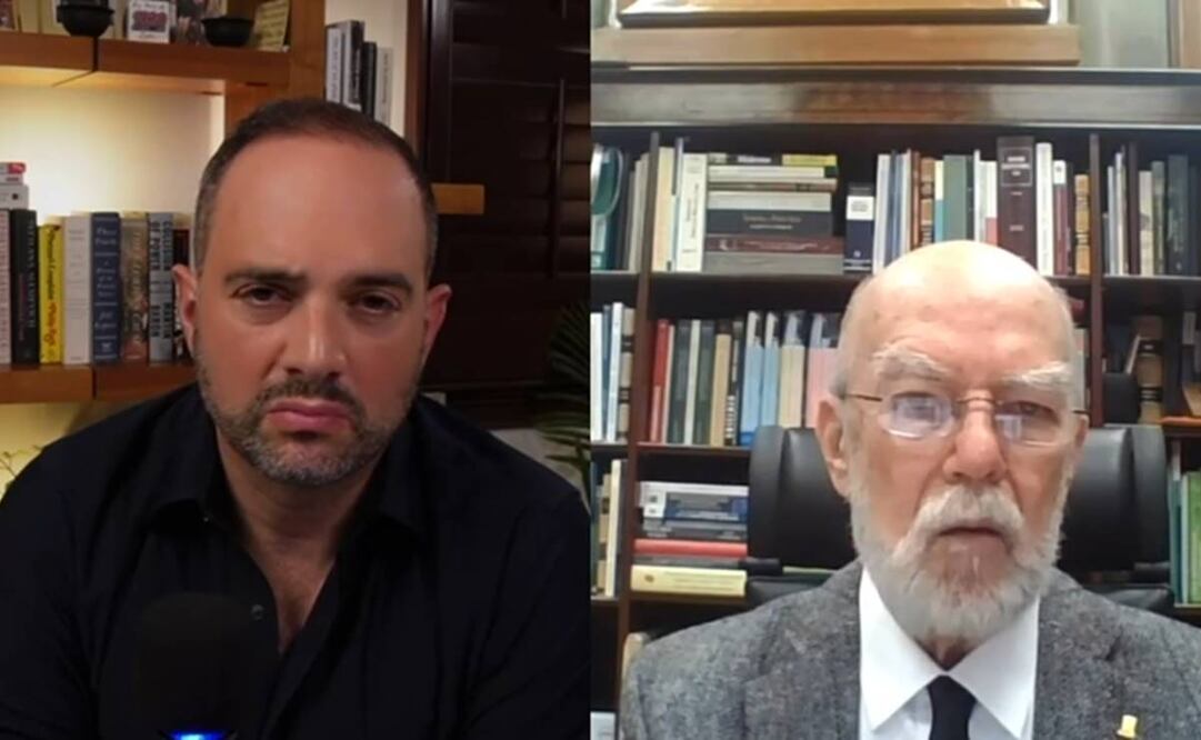 León Krauze, columnista en EL UNIVERSAL, en entrevista con el ministro Juan Luis González Alcántara el 23 de septiembre del 2024. Foto: Captura de pantalla