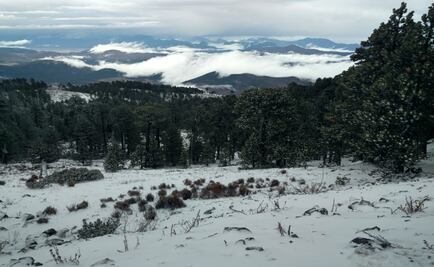 Se registran nevadas en el sur de Nuevo León