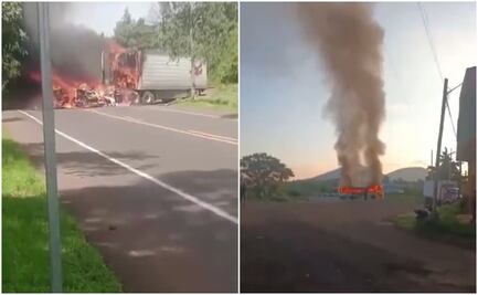 Indígenas de Michoacán queman dos tráileres y una camioneta; exigen la aparición de 7 policías comunales