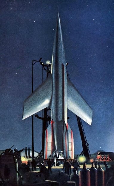 Las pinturas de Chesley Bonestell le dieron un toque realista a la ciencia ficción a mediados del siglo XX. Pinterest.