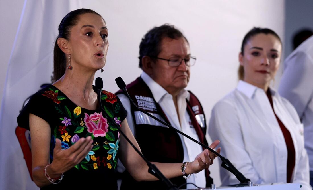 Claudia Sheinbaum alertó que sus contrincantes van a utilizar fake news y mentiras durante el primer debate presidencial. Foto: Diego Simón Sánchez/EL UNIVERSAL