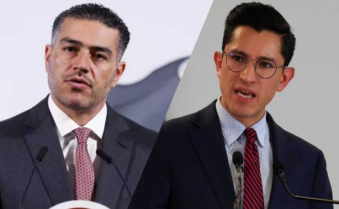 Roberto Velasco, jefe de la Unidad para América del Norte de la Secretaría de Relaciones Exteriores (SRE), y Omar García Harfuch, secretario de Seguridad. Fotos: Diego Simón y archivo EL UNIVERSAL