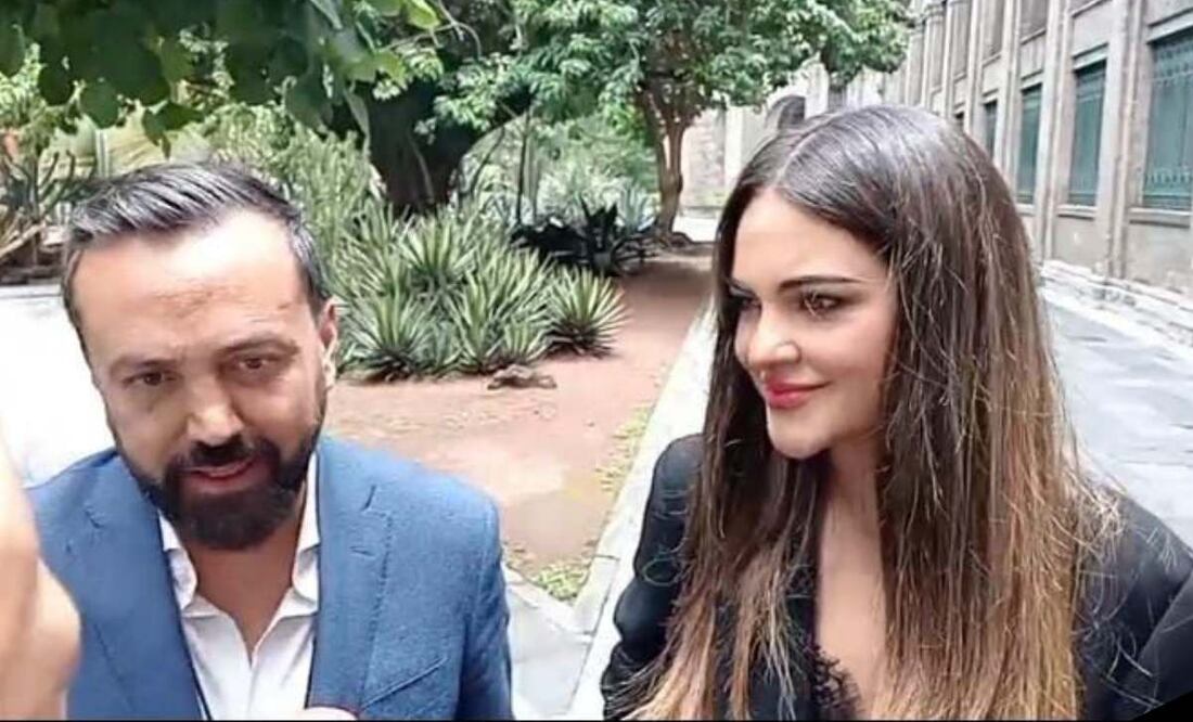 La senadora Andrea Chávez y el diputado Arturo Ávila llegan a Palacio Nacional; evitaron informar con quién se reunieron. Foto: Captura de pantalla