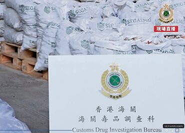 Mayor incautación de droga en Hong Kong, con sello del narco mexicano