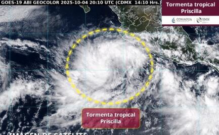 Tormenta tropical “Priscilla” se forma en costas de Jalisco, Colima y Michoacán; prevén que evolucione a huracán