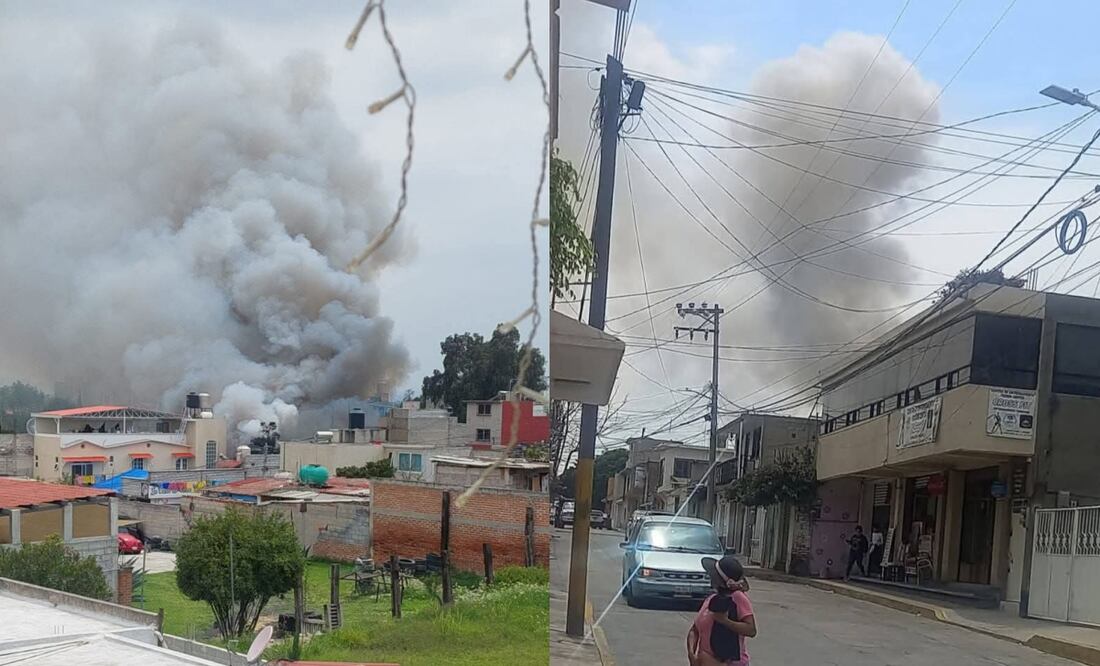Una fuerte explosión se registró en una vivienda del Barrio Santa Isabel, en Tultepec. Foto: Especial.