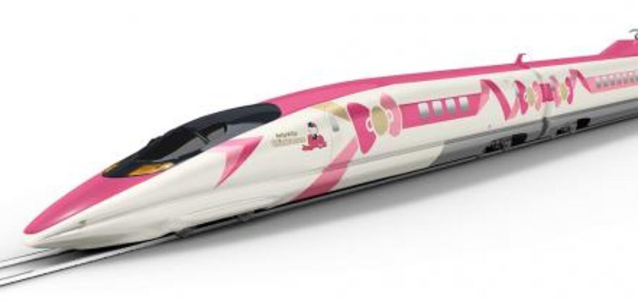Conoce y viaja en el tren bala de Hello Kitty