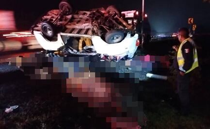 Choque de combi sobre autopista Arco Norte deja 7 muertos y 8 heridos