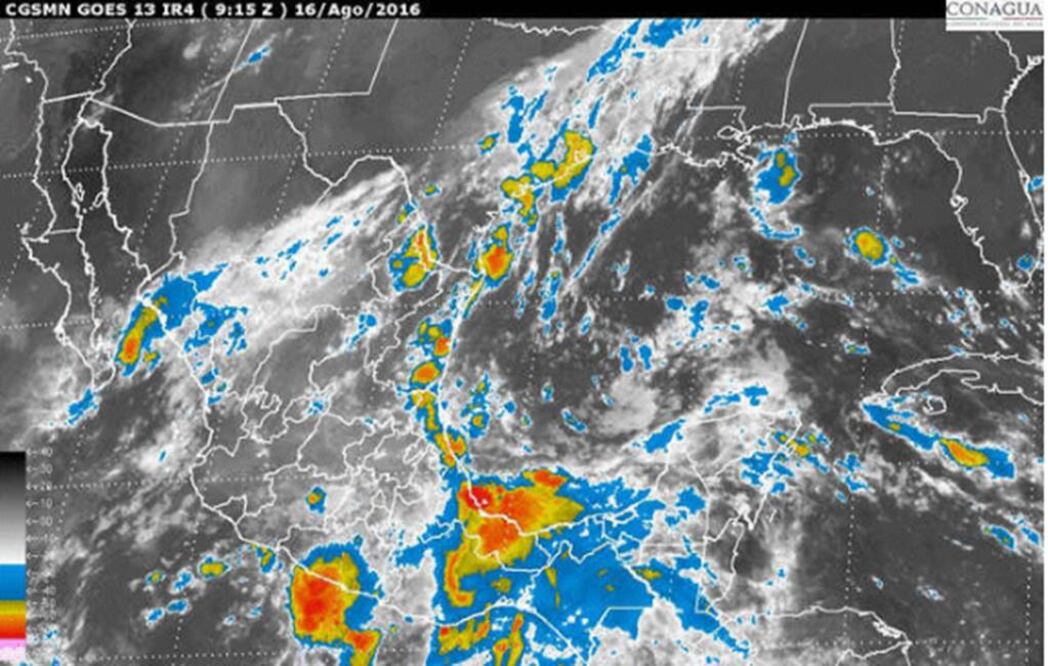 El Servicio Meteorológico nacional (SMN) indicó que un canal de baja presión en el interior de México junto con la entrada de humedad de ambos litorales (CONAGUA)