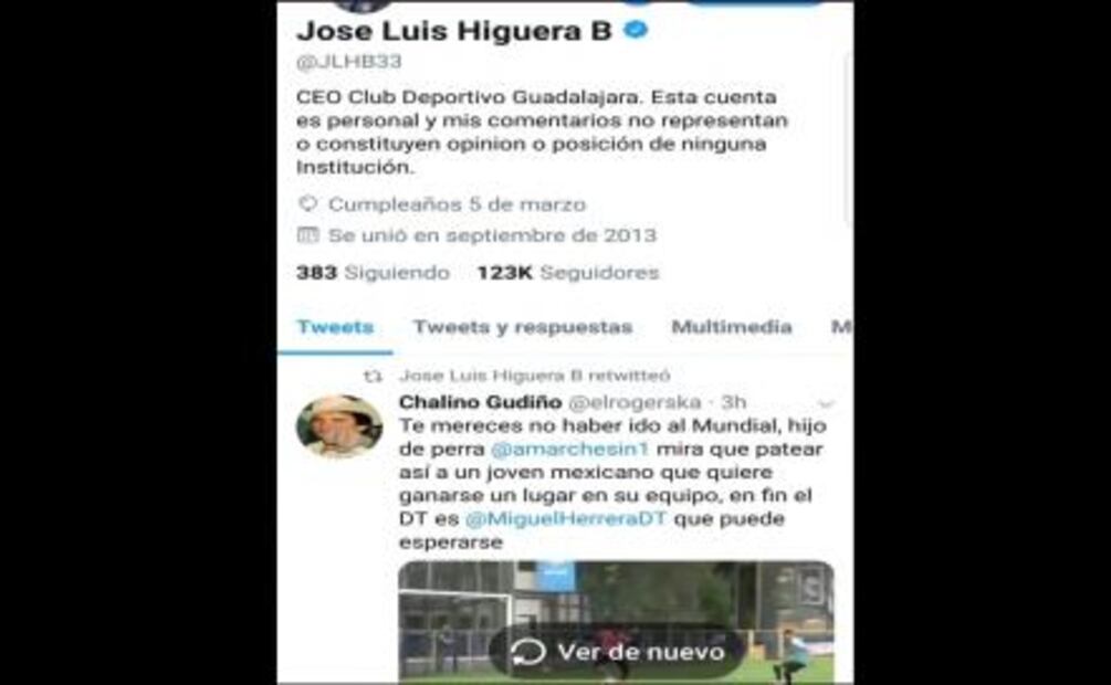 Higuera promociona y difunde insultos a Marchesín
