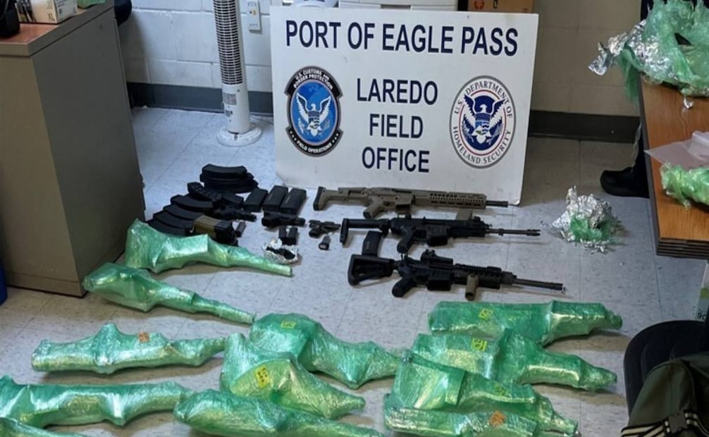 Armas aseguradas tras detención de un hombre vinculado a La Nueva Familia Michoacana (05/05/2026). Foto: X @TheJusticeDept