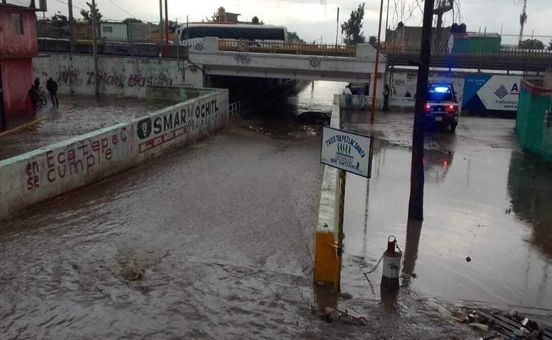 Video. Lluvia deja inundaciones en principales vialidades de Ecatepec. Foto: Especial 