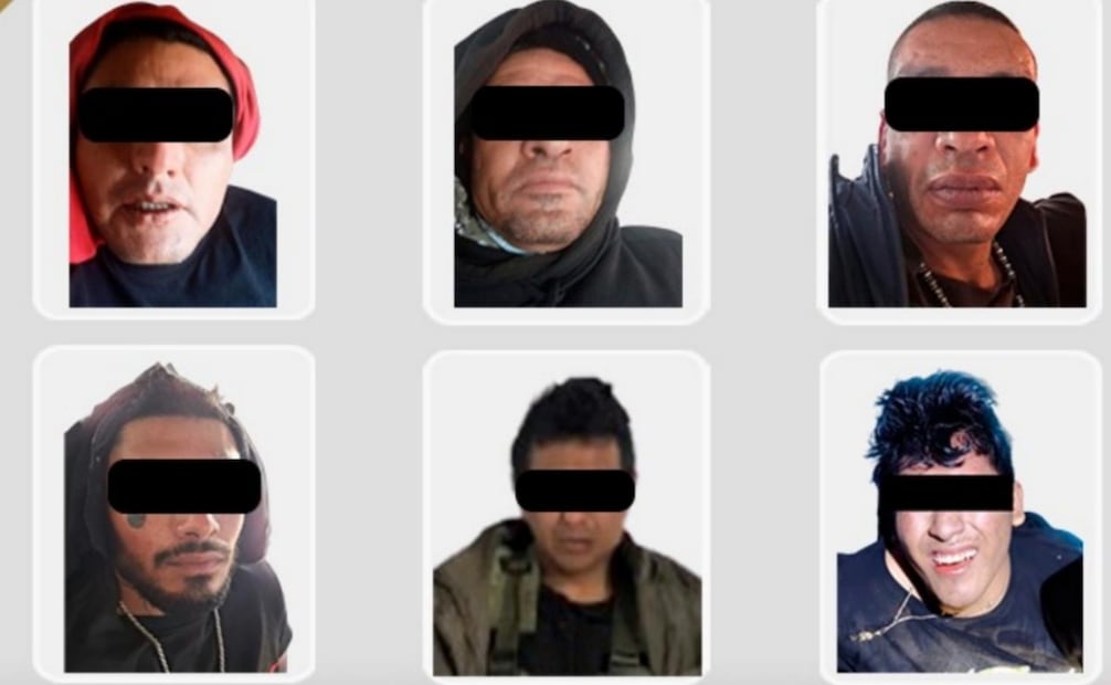 Seis detenidos en Hidalgo (07/01/2026). Foto: Especial