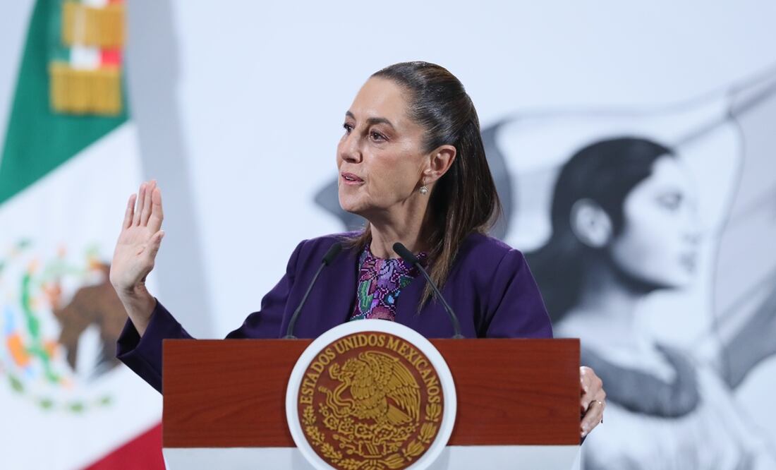 La presidenta de México, Claudia Sheinbaum pardo, durante la mañanera en Palacio Nacional de la Ciudad de México, el jueves 30 de octubre de 2025. Foto: EFE